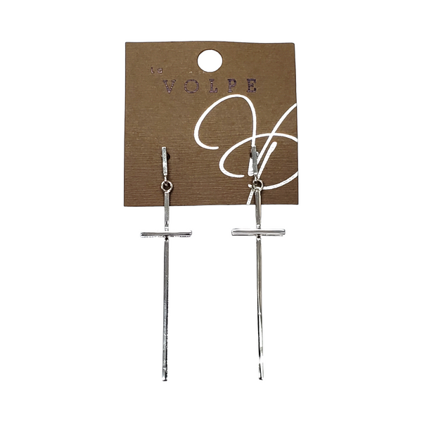 La Volpe Dangling Cross Earrings