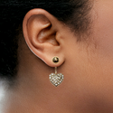 Vanilla Collection Stud Earring w/ Dangling Half Hoop