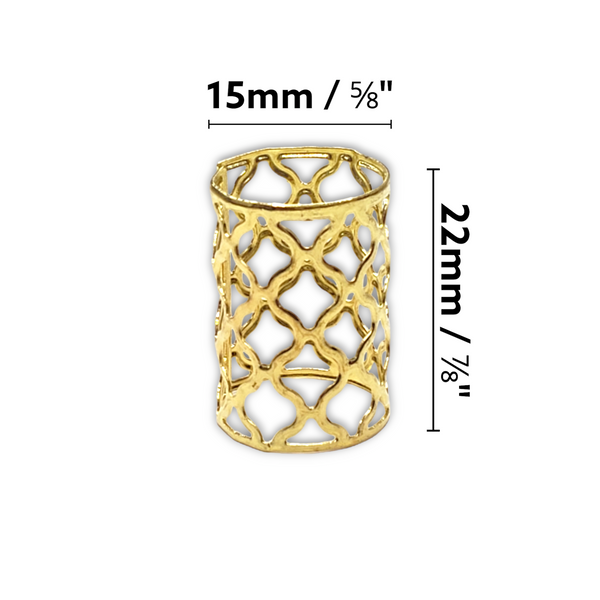 Fashion Accessory Gold Filigree Tube (15mm)