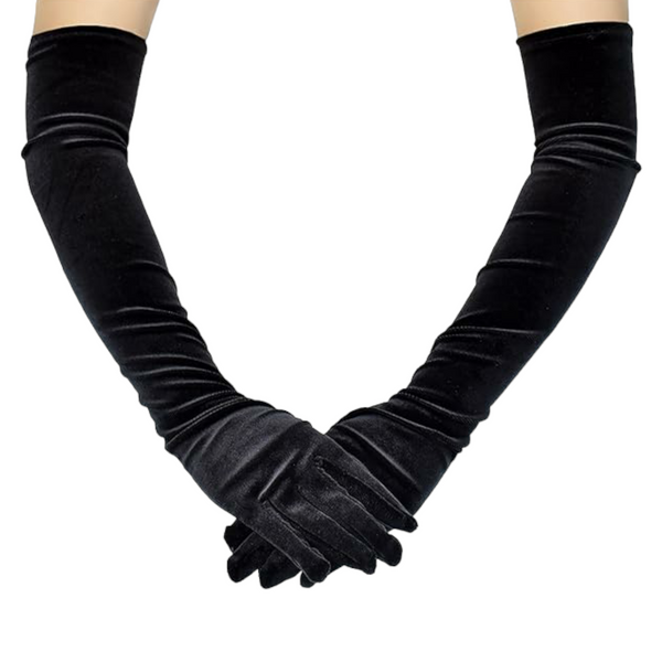 Long Velvet Evening Gloves (One-Size)