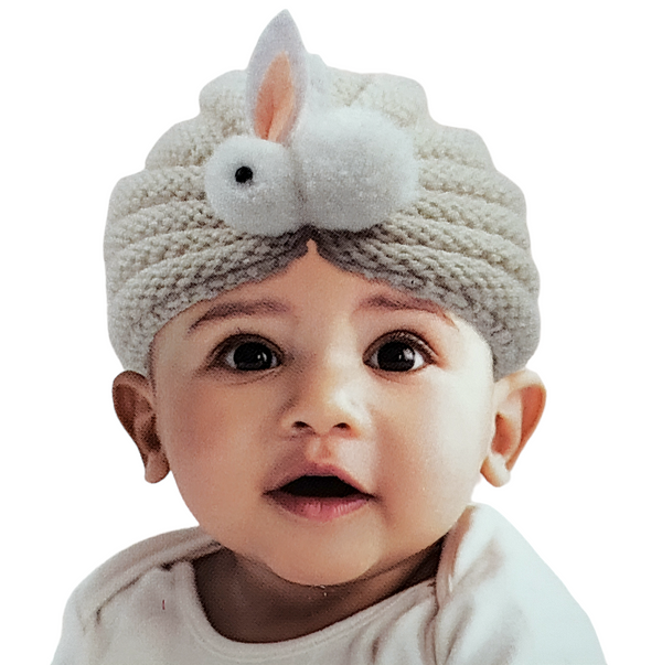 BT Crochet Knitted Bunny Baby Turban