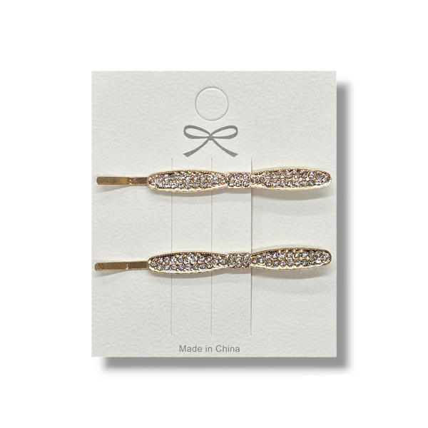 Double-Row Rhinestone Bobby Pins (2-Pack)