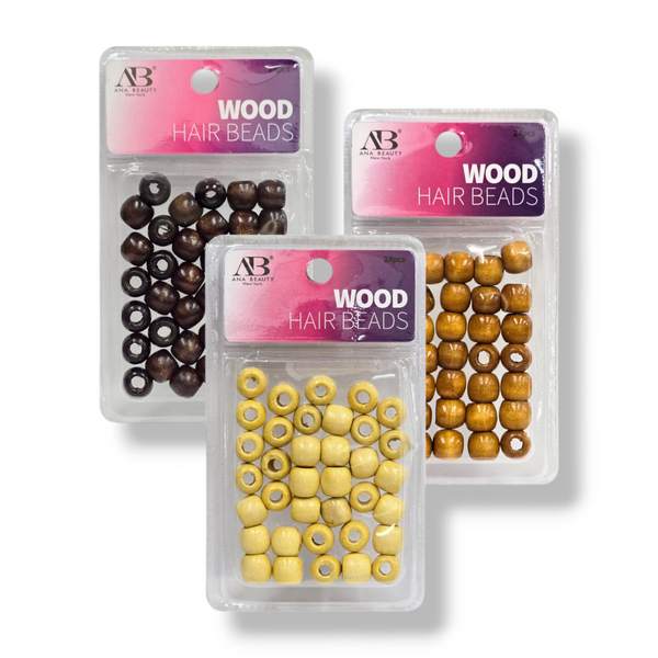 AB Wood Hair Beads (Assorted)