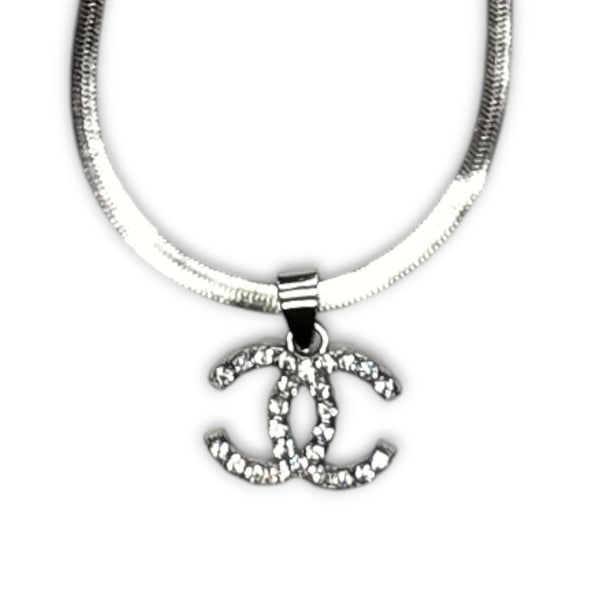 Herringbone Necklace w/ Chanel Interlocking 