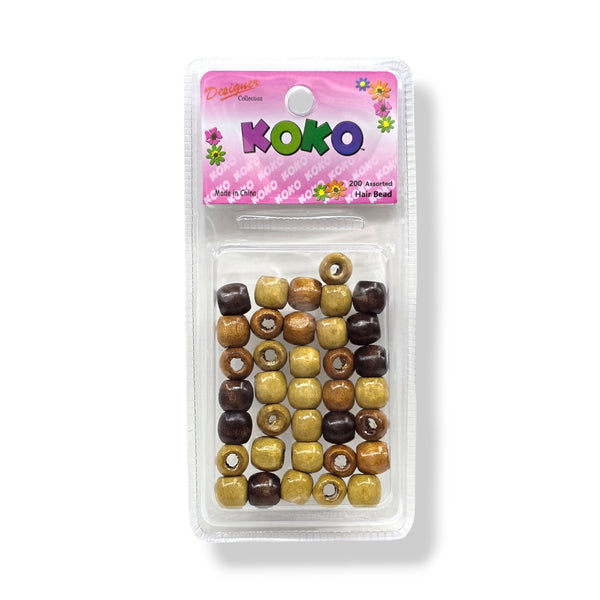 Koko Large Wooden Hair Beads (Small Pack)