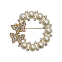 Ellas Round Pearl Butterfly Brooch