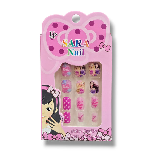 Barbie Pre-Glued Press On Nails