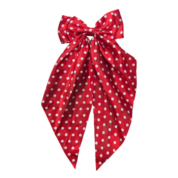 Ashley's Fashion Hair Bow w/ Long Tail (Polka Dots)