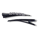 Rhinestone Heart Large Metal Hair Clip (2 pc)