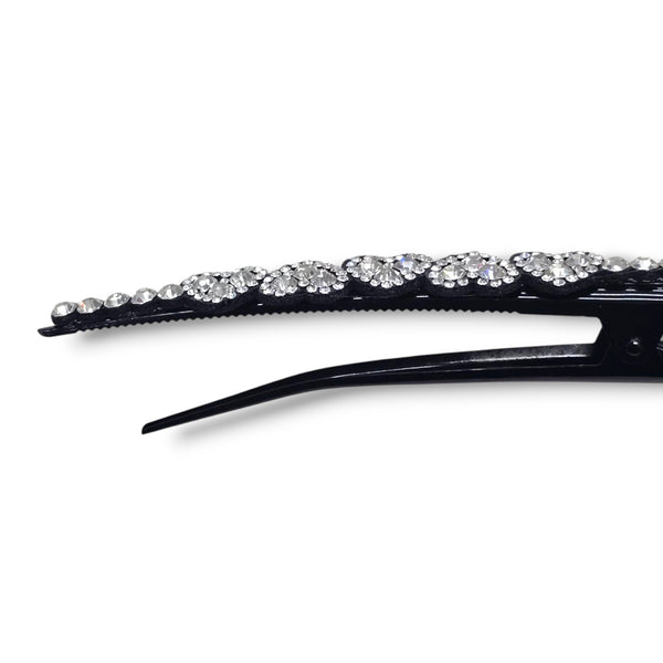 Rhinestone Heart Large Metal Hair Clip (2 pc)