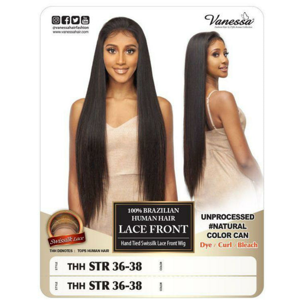 Vanessa 100% Brazilian Human Hair Lace Front Wig (Style: THH STR 36-38)