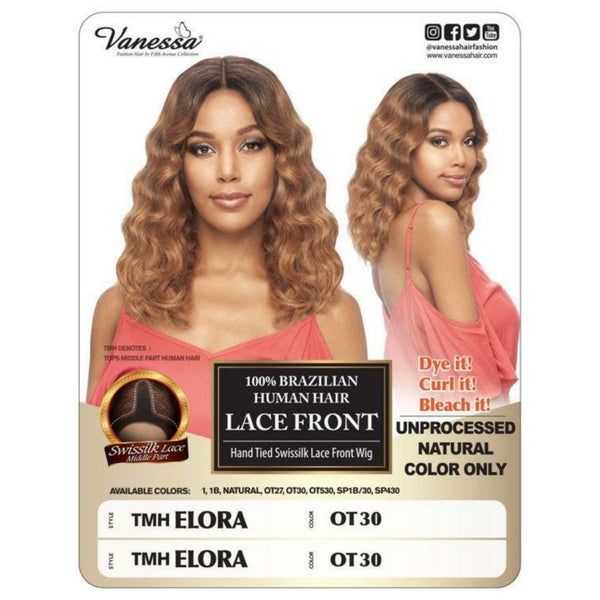 Vanessa 100% Brazilian Human Hair Lace Front Wig (Style: TMH Elora)