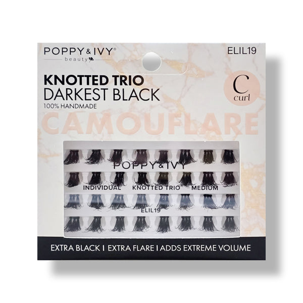 Poppy & Ivy Camouflare Knotted Trio C-Curl Lashes (Darkest Black)