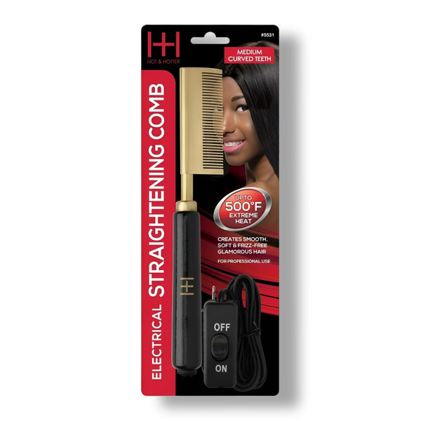 Hot & Hotter Electric Straightening Comb (Curved Teeth)