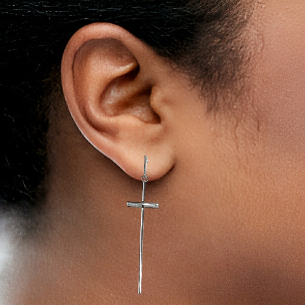 La Volpe Dangling Cross Earrings