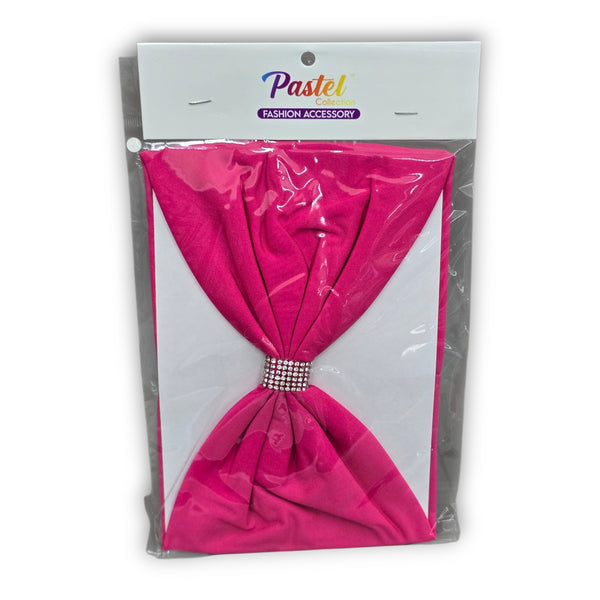 Cotton Stretch Headband w/ Rhinestone Buckle