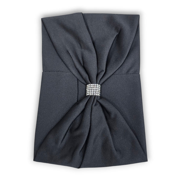 Cotton Stretch Headband w/ Rhinestone Buckle