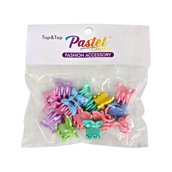 Shimmery Pastel Mini Butterfly Claw Clips (15 pcs)