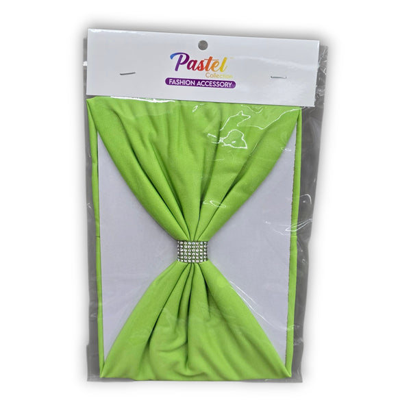 Cotton Stretch Headband w/ Rhinestone Buckle