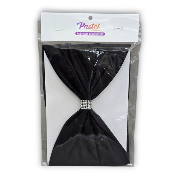 Cotton Stretch Headband w/ Rhinestone Buckle