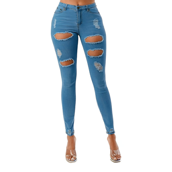 High Rise Ripped Skinny Jeans