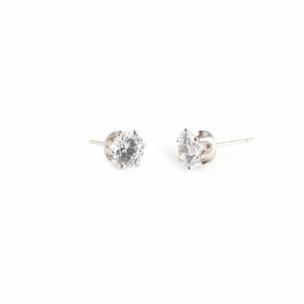 SEOUL STONE CUBIC ZIRCONIA EARRINGS (SILVER) - Han's Beauty Supply