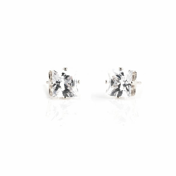 SEOUL STONE CUBIC ZIRCONIA EARRINGS (SILVER) - Han's Beauty Supply