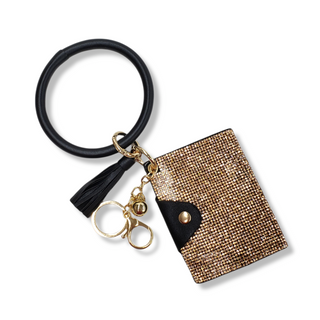 WRISTLET KEYCHAIN w/ RHINESTONE ID HOLDER & TASSEL - Han's Beauty Supply