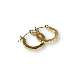 SEOUL STONE RHODIUM PLATED HOOP EARRINGS (GOLD) - Han's Beauty Supply