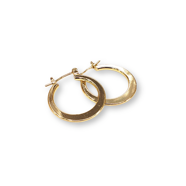 SEOUL STONE RHODIUM PLATED HOOP EARRINGS (GOLD) - Han's Beauty Supply