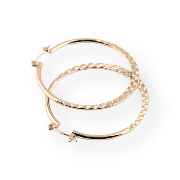 SEOUL STONE RHODIUM PLATED HOOP EARRINGS (GOLD) - Han's Beauty Supply