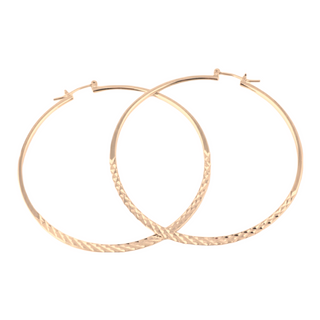 SEOUL STONE RHODIUM PLATED HOOP EARRINGS (GOLD) - Han's Beauty Supply