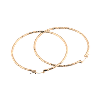 SEOUL STONE RHODIUM PLATED HOOP EARRINGS (GOLD) - Han's Beauty Supply