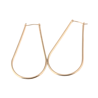 SEOUL STONE RHODIUM PLATED HOOP EARRINGS (GOLD) - Han's Beauty Supply