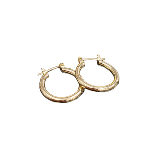 SEOUL STONE RHODIUM PLATED HOOP EARRINGS (GOLD) - Han's Beauty Supply