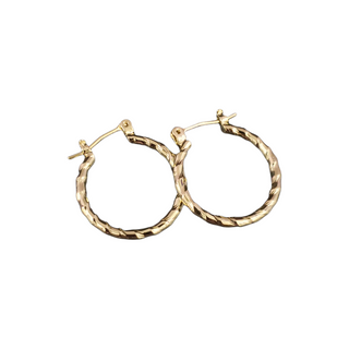 SEOUL STONE RHODIUM PLATED HOOP EARRINGS (GOLD) - Han's Beauty Supply