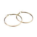 SEOUL STONE RHODIUM PLATED HOOP EARRINGS (GOLD) - Han's Beauty Supply