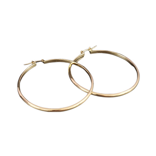 SEOUL STONE RHODIUM PLATED HOOP EARRINGS (GOLD) - Han's Beauty Supply