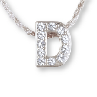 SEOUL STONE INITIAL PENDANT NECKLACE (SILVER) - Han's Beauty Supply