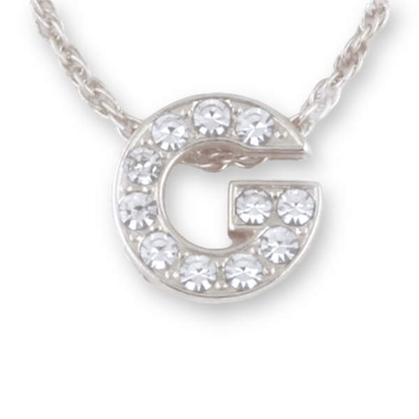 SEOUL STONE INITIAL PENDANT NECKLACE (SILVER) - Han's Beauty Supply