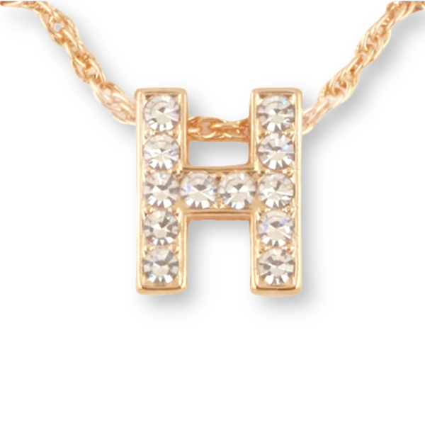 SEOUL STONE INITIAL PENDANT NECKLACE (GOLD) - Han's Beauty Supply