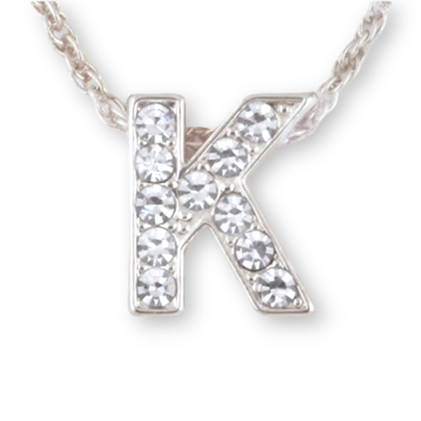 SEOUL STONE INITIAL PENDANT NECKLACE (SILVER) - Han's Beauty Supply