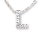 SEOUL STONE INITIAL PENDANT NECKLACE (SILVER) - Han's Beauty Supply