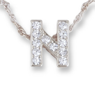 SEOUL STONE INITIAL PENDANT NECKLACE (SILVER) - Han's Beauty Supply