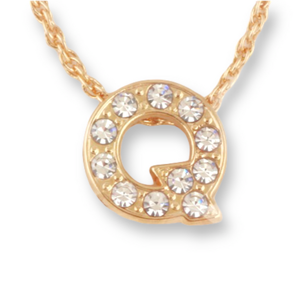 SEOUL STONE INITIAL PENDANT NECKLACE (GOLD) - Han's Beauty Supply