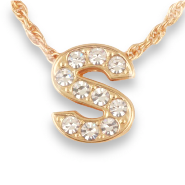 SEOUL STONE INITIAL PENDANT NECKLACE (GOLD) - Han's Beauty Supply