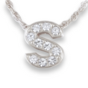 SEOUL STONE INITIAL PENDANT NECKLACE (SILVER) - Han's Beauty Supply