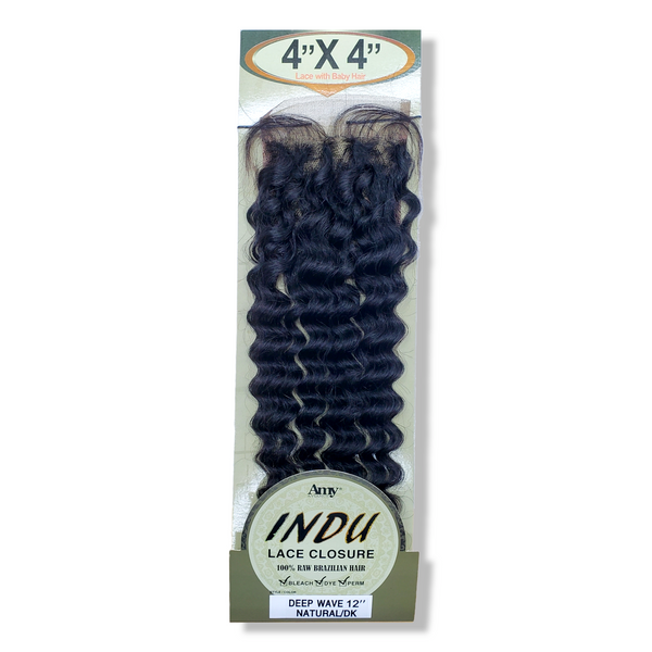 INDU 4×4 LACE CLOSURE (DEEP WAVE) - Han's Beauty Supply