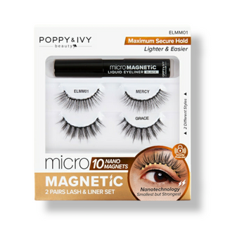 POPPY & IVY MICRO MAGNETIC LASH & LINER SET (MERCY + GRACE) - Han's Beauty Supply