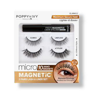 POPPY & IVY MICRO MAGNETIC LASH & LINER SET (LIMITLESS + ATTITUDE) - Han's Beauty Supply